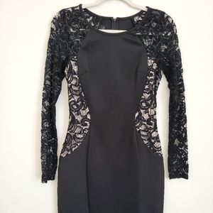 Black Lace Form Fitting Cocktail Dress